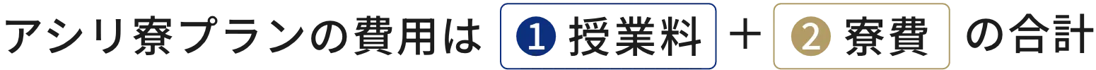 アシリ寮プランの費用の合計